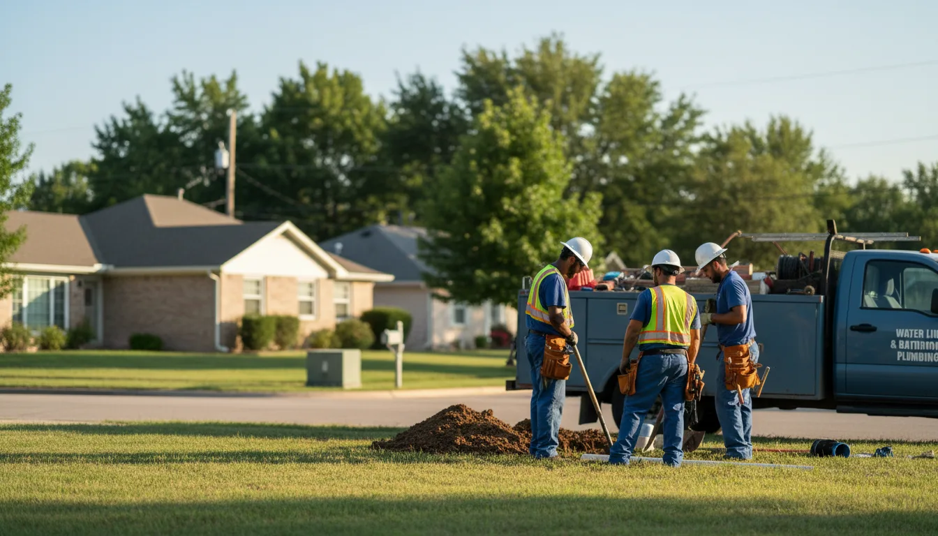Residential water line and bathroom plumbing service in Tony, WI